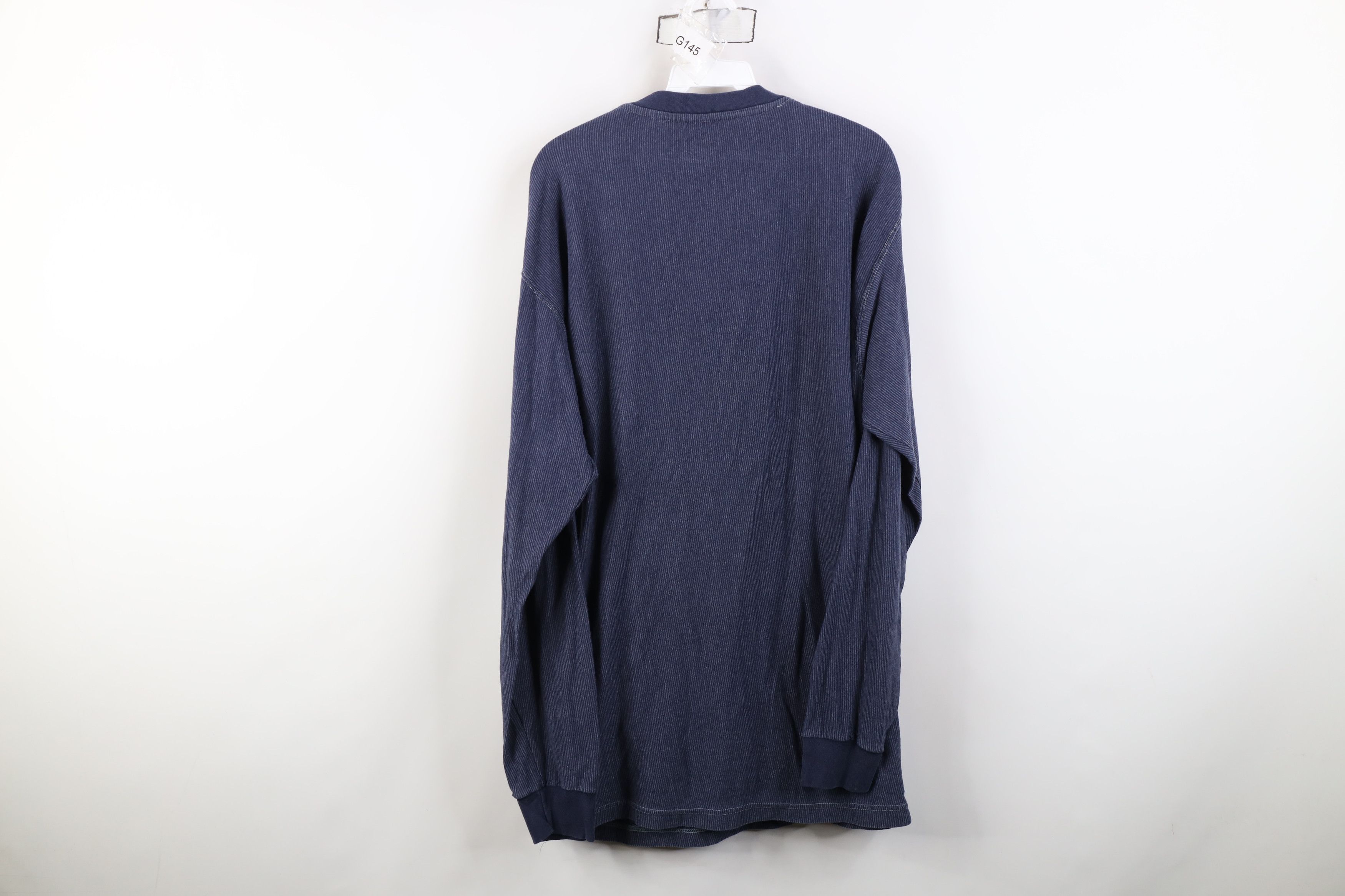 Vintage Vintage 90s Streetwear Long Sleeve Henley T-Shirt Blue Size US XL / EU 56 / 4 - 13 Thumbnail
