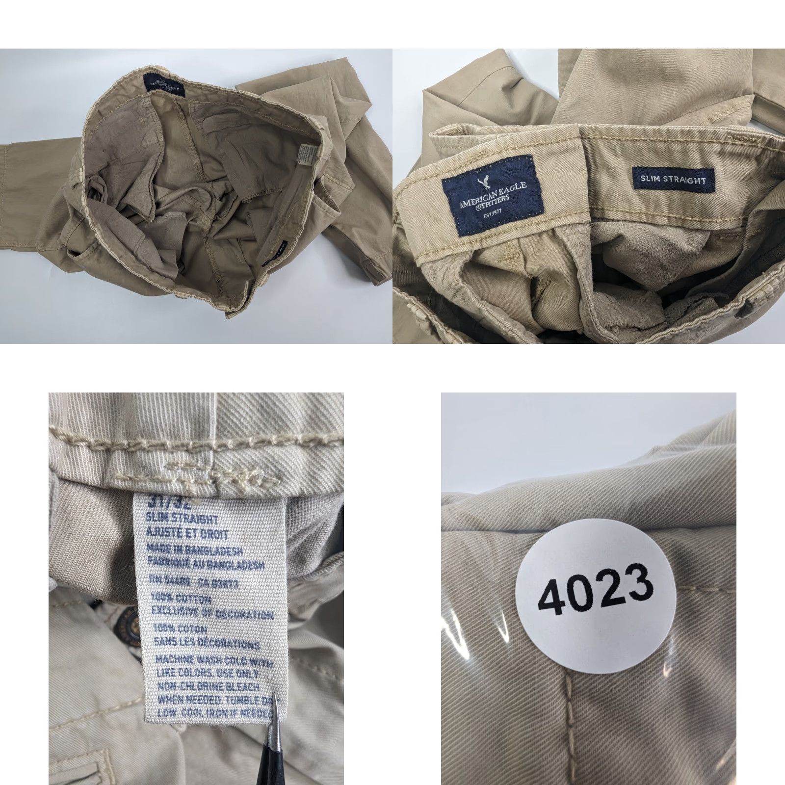 American Eagle Outfitters American Eagle Outfitters Pants Mens 32 Chino Straight Khaki Beige Cotton Flat Front 30 In Distressed Size US 32 / EU 48 - 9 Thumbnail