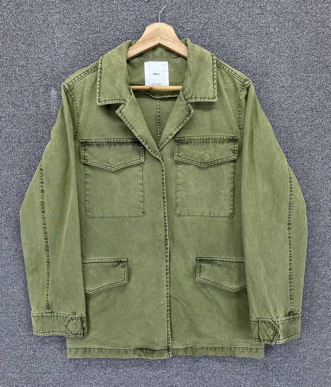 Vintage MNG Military Army Olive Green Jacket