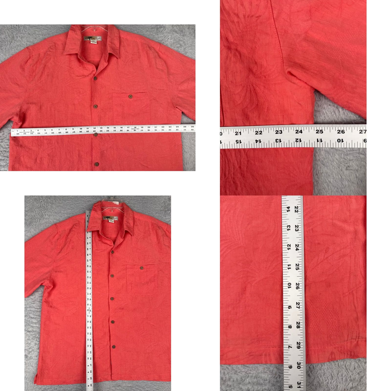 Vintage Joe Marlin Shirt Men 2XL Pink Floral Embroidered Rayon Hawaiian Button-Up Short Sleeve Size US XXL / EU 58 / 5 - 8 Thumbnail