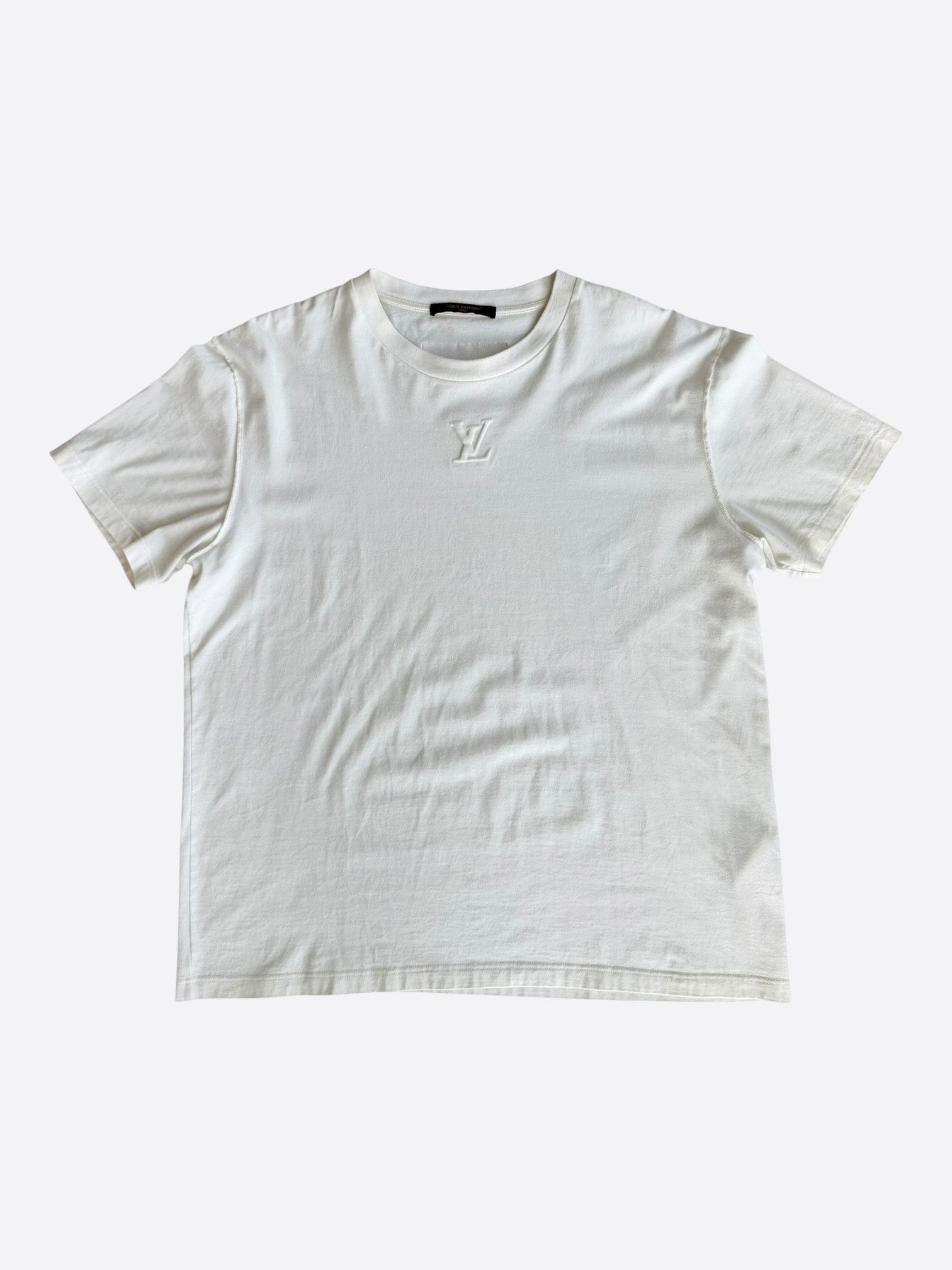 Louis Vuitton Louis Vuitton White Embossed Logo T-Shirt Size US XL / EU 56 / 4 - 1 Thumbnail