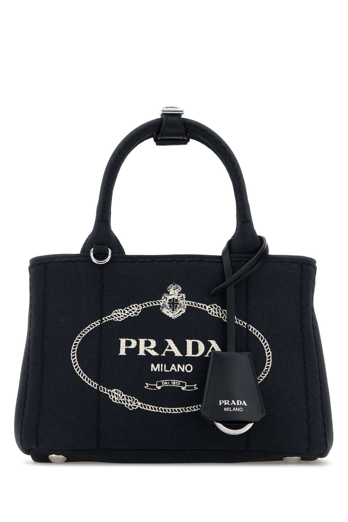 Prada Dark Blue Canvas Mini Prada Jardiniã¨Re Handbag Size ONE SIZE - 1 Thumbnail