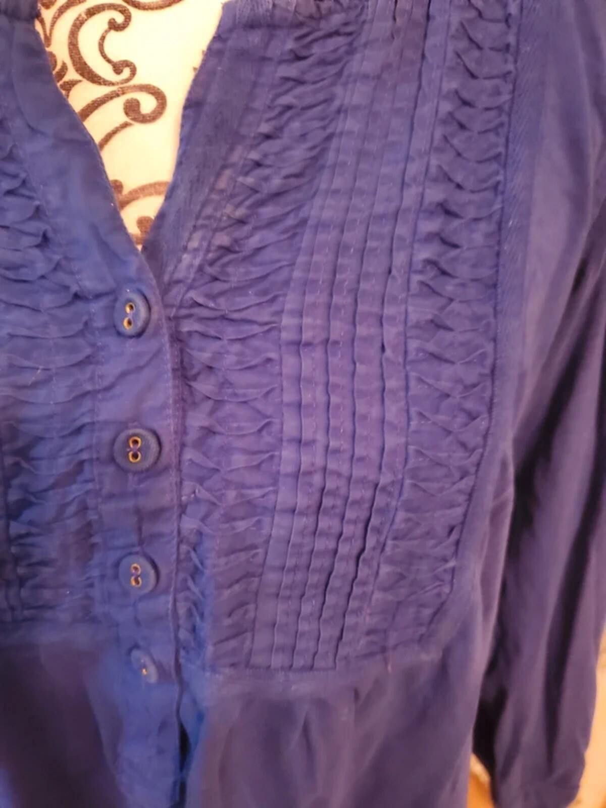 Charter Club Blue Charter Club blouse with ruffles Size M / US 6-8 / IT 42-44 - 2 Thumbnail