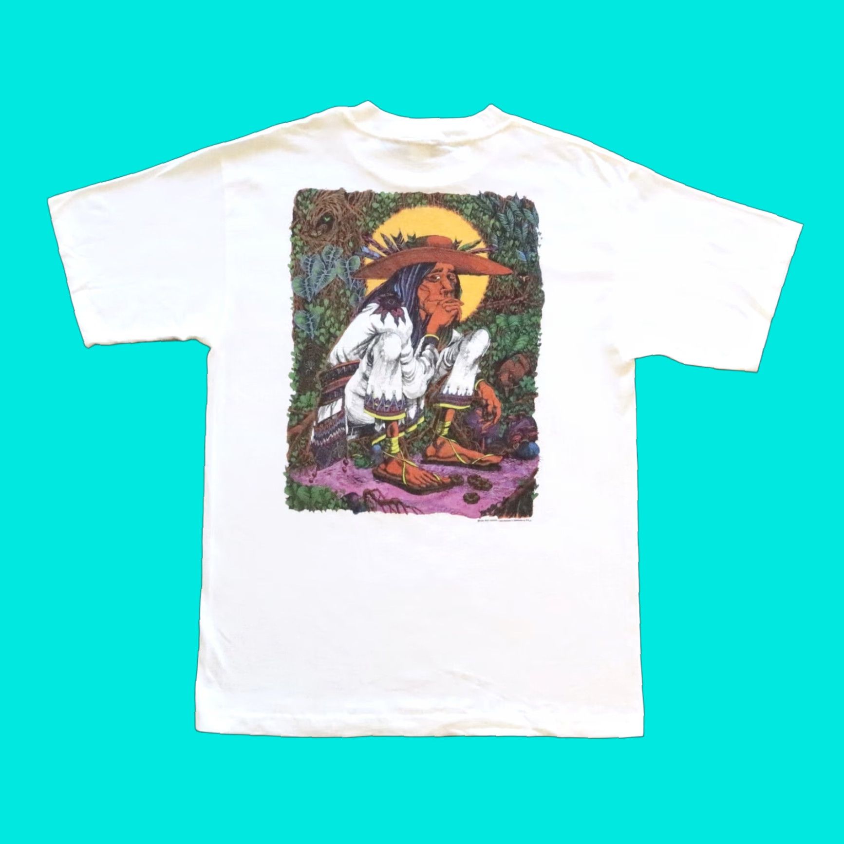 Griffin VINTAGE San Mexcalito Rick Griffin Tshirt L White 90s Mens Size US L / EU 52-54 / 3 - 1 Thumbnail