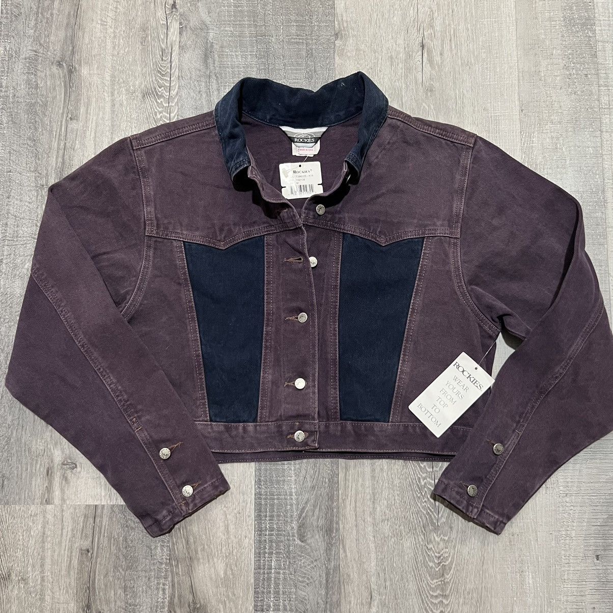 Vintage VTG Rockies Jeans Denim Purple Cropped Western USA Jacket Size M / US 6-8 / IT 42-44 - 1 Thumbnail