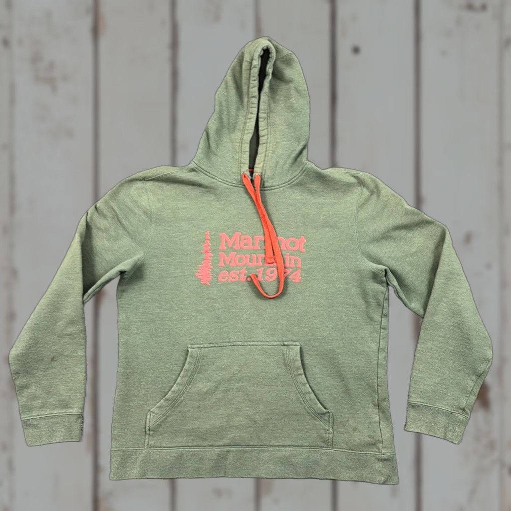 Marmot Marmot Womens Hoodie L Green Fleece Graphic Print Pullover Casual Outdoor Shirt Pullover Womens Size L / US 10 / IT 46 - 1 Thumbnail