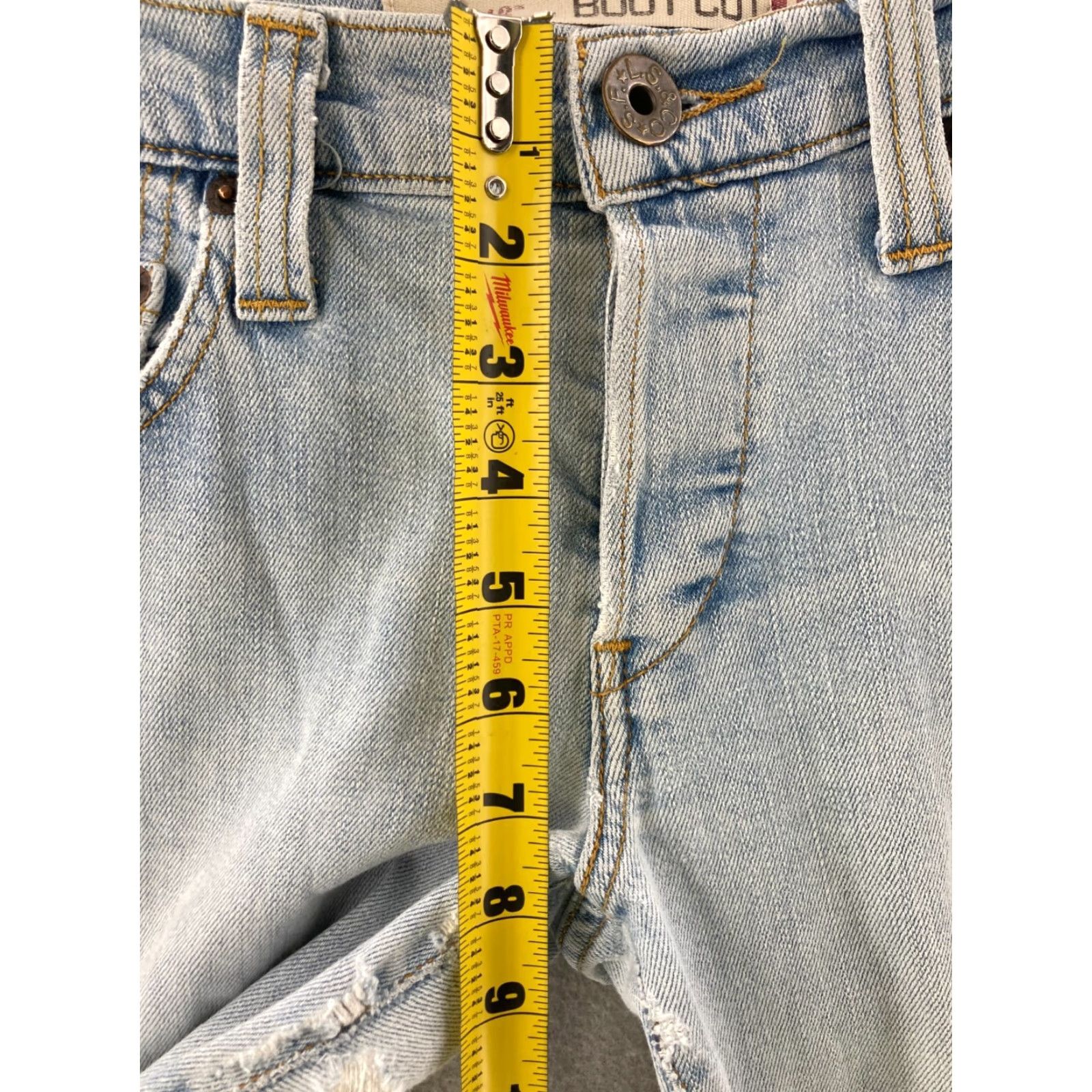 Levi's VINTAGE Levi's 513 Bootcut Jeans Womens 7 M Distressed Light Wash Blue Y2K Size 28" / US 6 / IT 42 - 4 Thumbnail