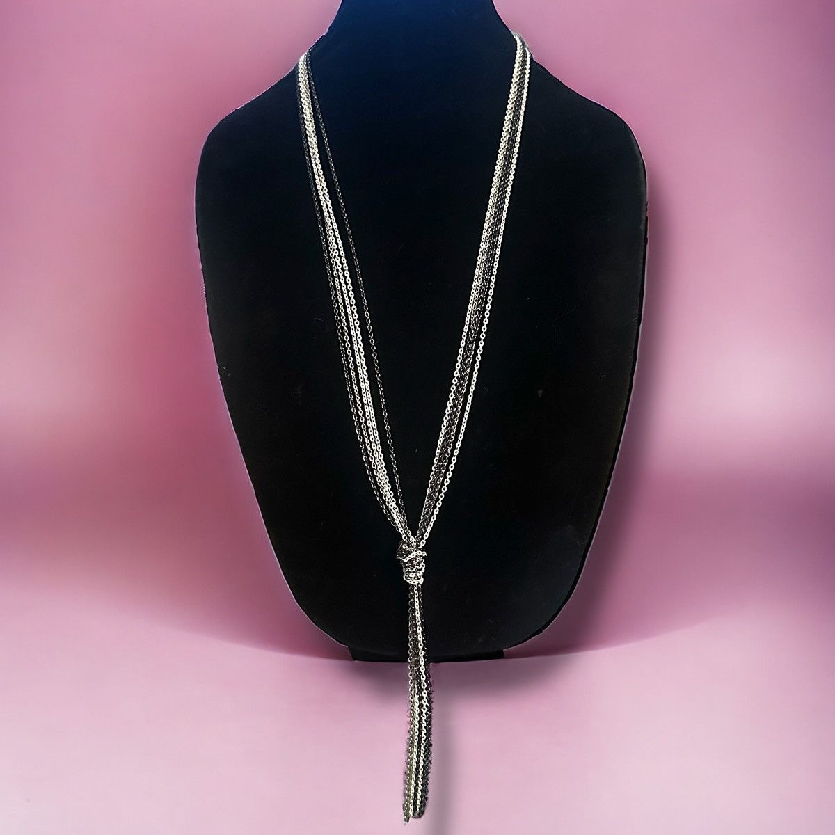 Other Long multi color multi chain knot tassel necklace Size ONE SIZE - 1 Thumbnail