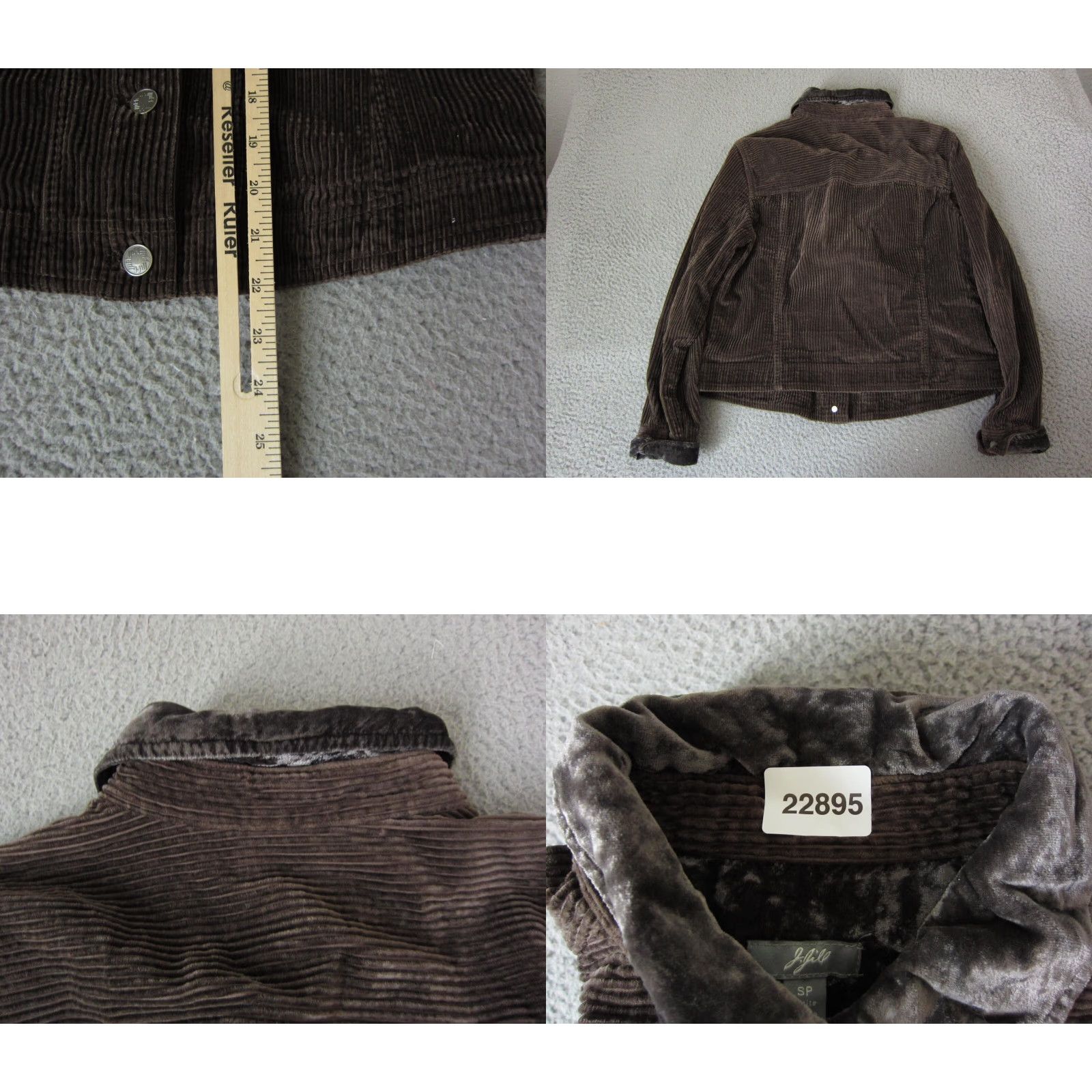 J. Jill VINTAGE J Jill Jacket Womens Petite PS Brown Velvet Corduroy Trucker Cotton 90s Womens Jacket PS Brown Corduroy Velvet Linen? Size S / US 4 / IT 40 - 8 Thumbnail