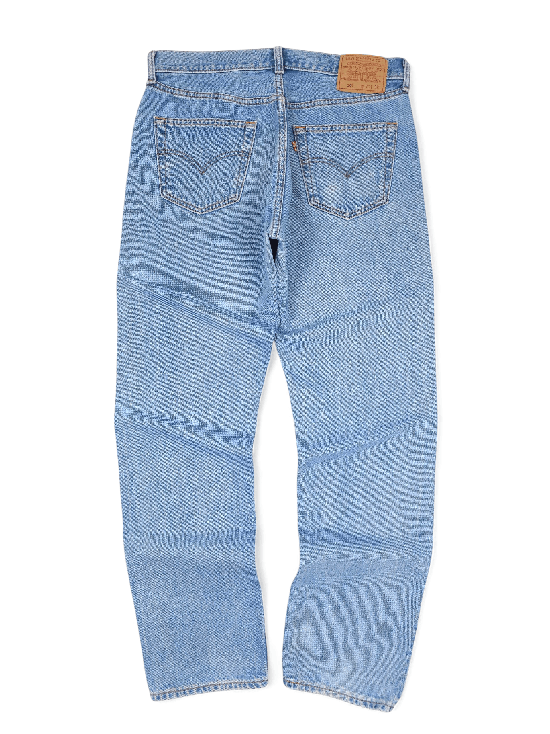 Levi's 💎 34/32 90's Levi's 501 Straight Regular Washed Jeans Y2K Size US 34 / EU 50 - 2 Thumbnail