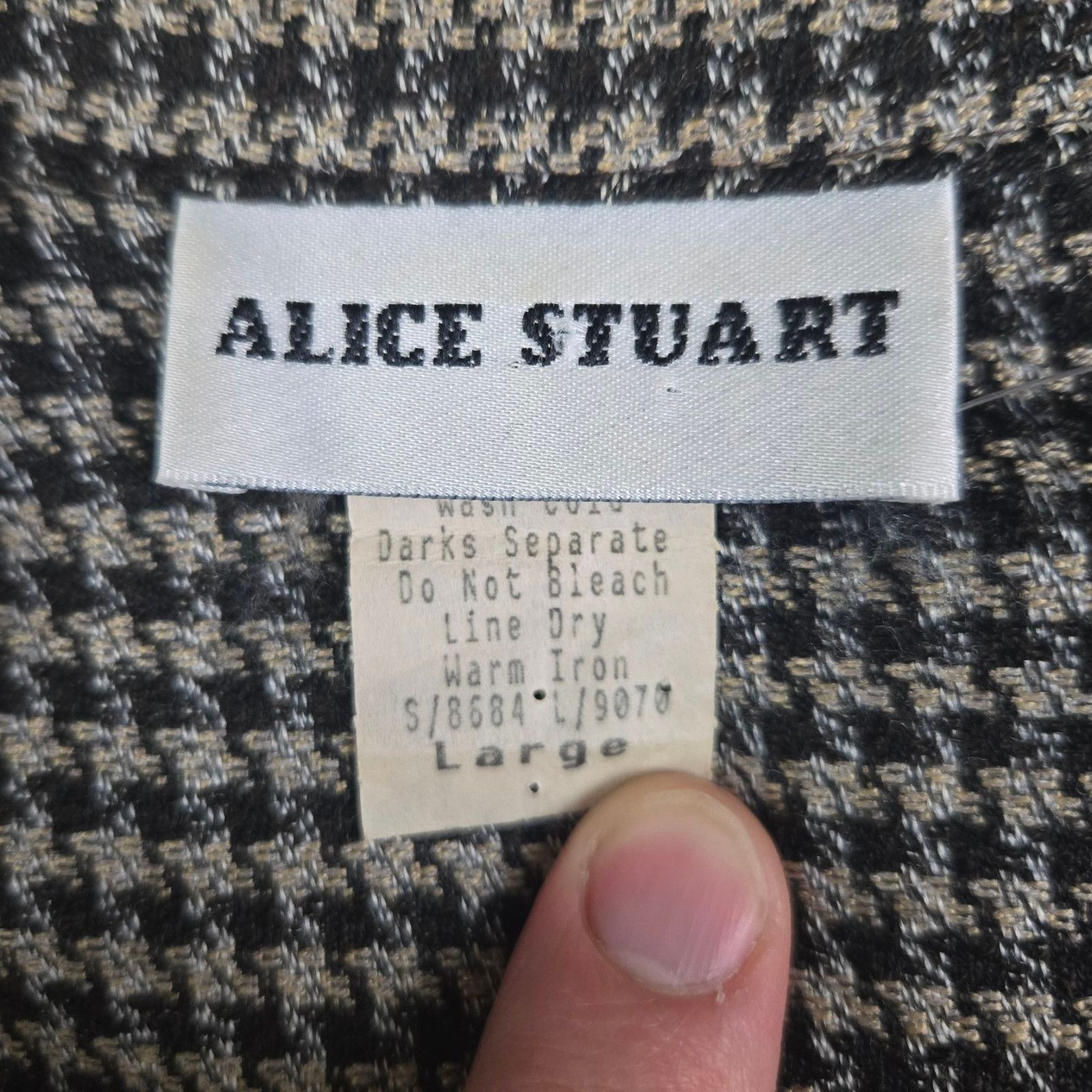 Vintage 1980s Black Houndstooth Blazer Size Large Size L / US 10 / IT 46 - 8 Thumbnail