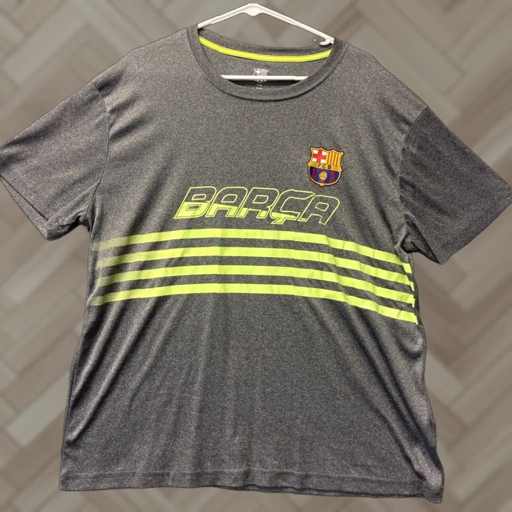 Vintage BARCA Shirt Mens XL Green Gray Short Sleeve Barcelona Soccer Athletic/108-16 Size US XL / EU 56 / 4 - 1 Thumbnail