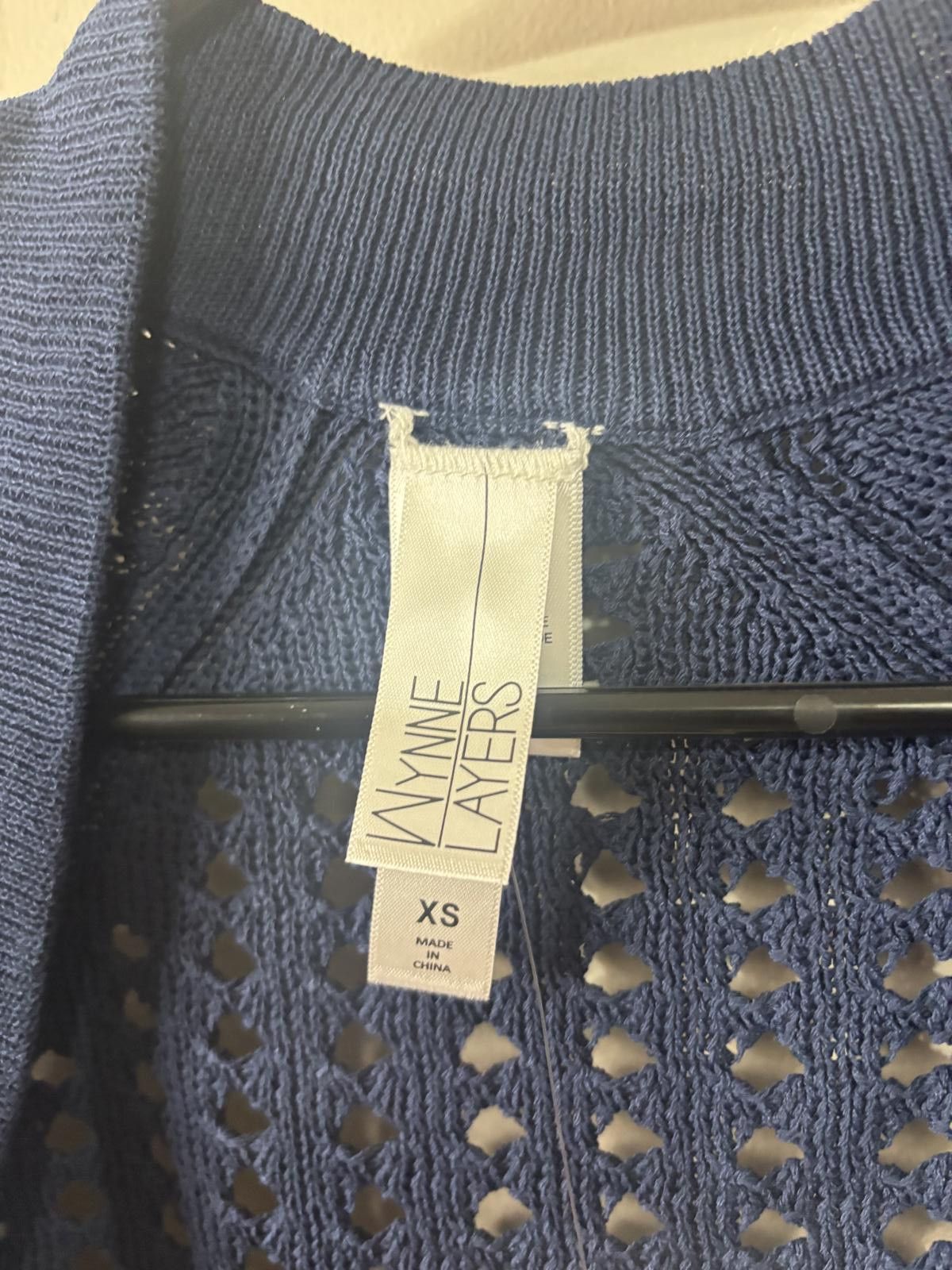 Designer Wynne Layers Cozy Navy Blue Open Knit Sweater - Size XS Size XS / US 0-2 / IT 36-38 - 3 Thumbnail
