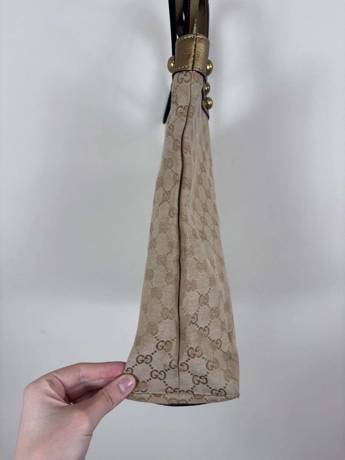 Gucci Gucci Babouska Monogram Canvas Beige Brown Tote Bag Size ONE SIZE - 8 Thumbnail