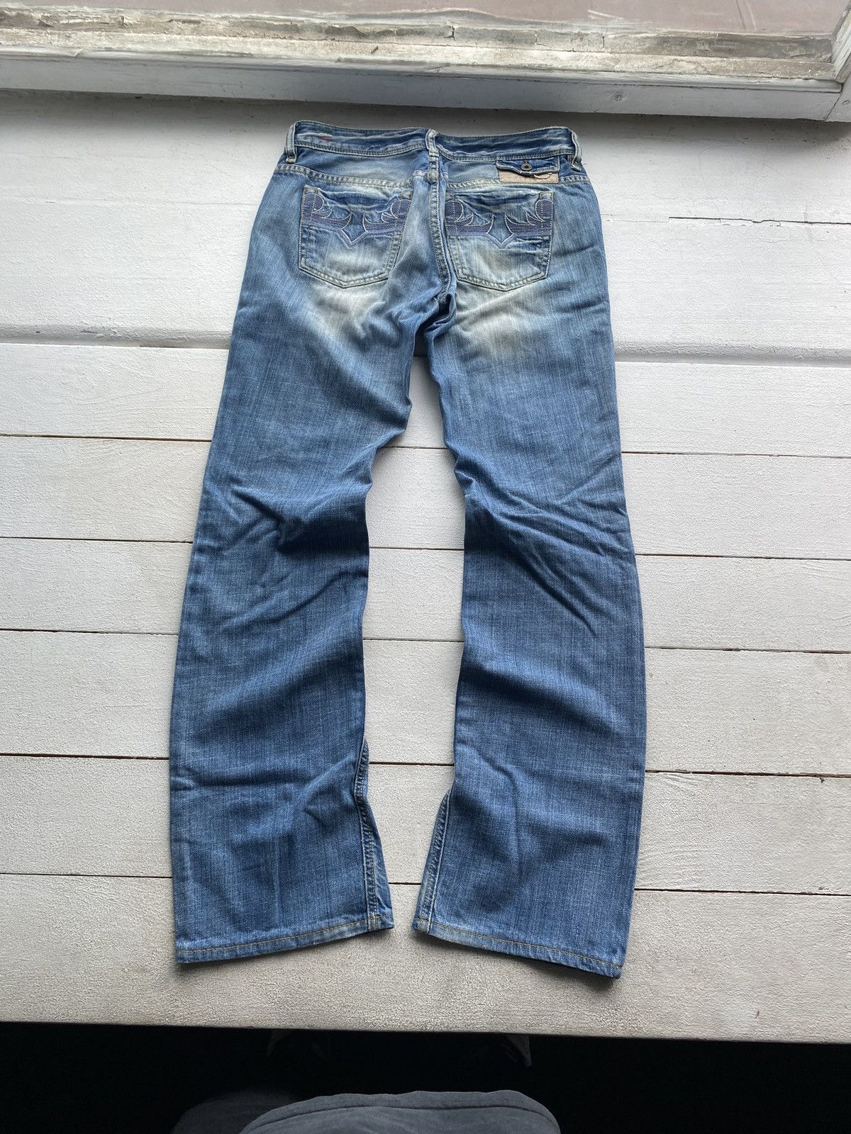 Diesel × Vintage 🔥Punk Opium Diesel Gothic Flared Womens Jeans emo goth rare Size 29" - 10 Thumbnail