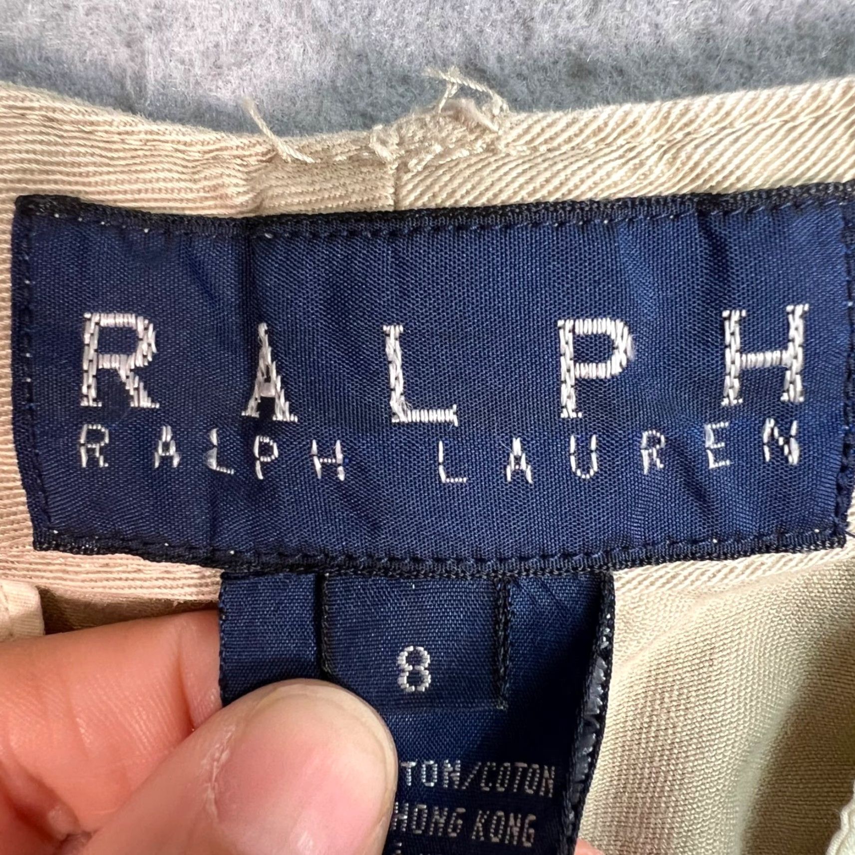 Ralph Lauren Ralph Lauren Womens Beige Cotton Wide Leg Pants Size 8 Chino Casual Size 30" / US 8 / IT 44 - 3 Thumbnail