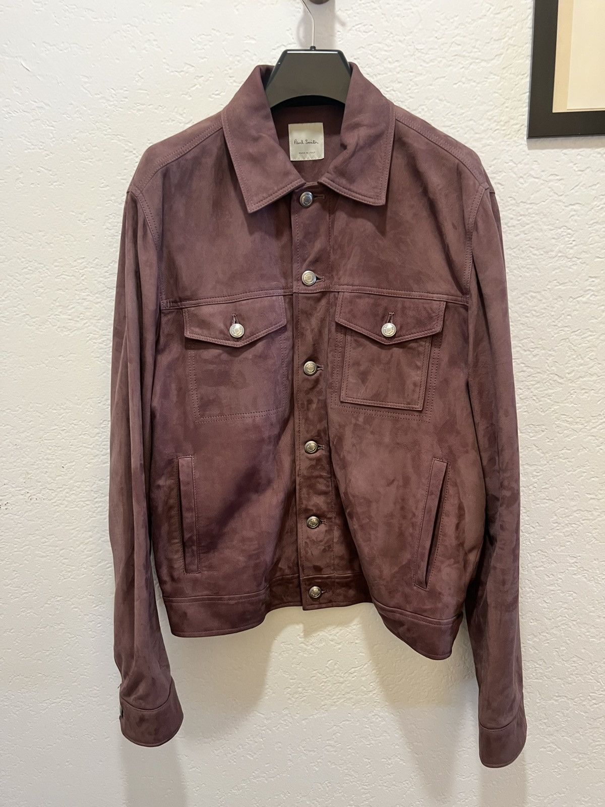Paul Smith P.S. Purple Suede Trucker Jacket Size US S / EU 44-46 / 1 - 1 Thumbnail