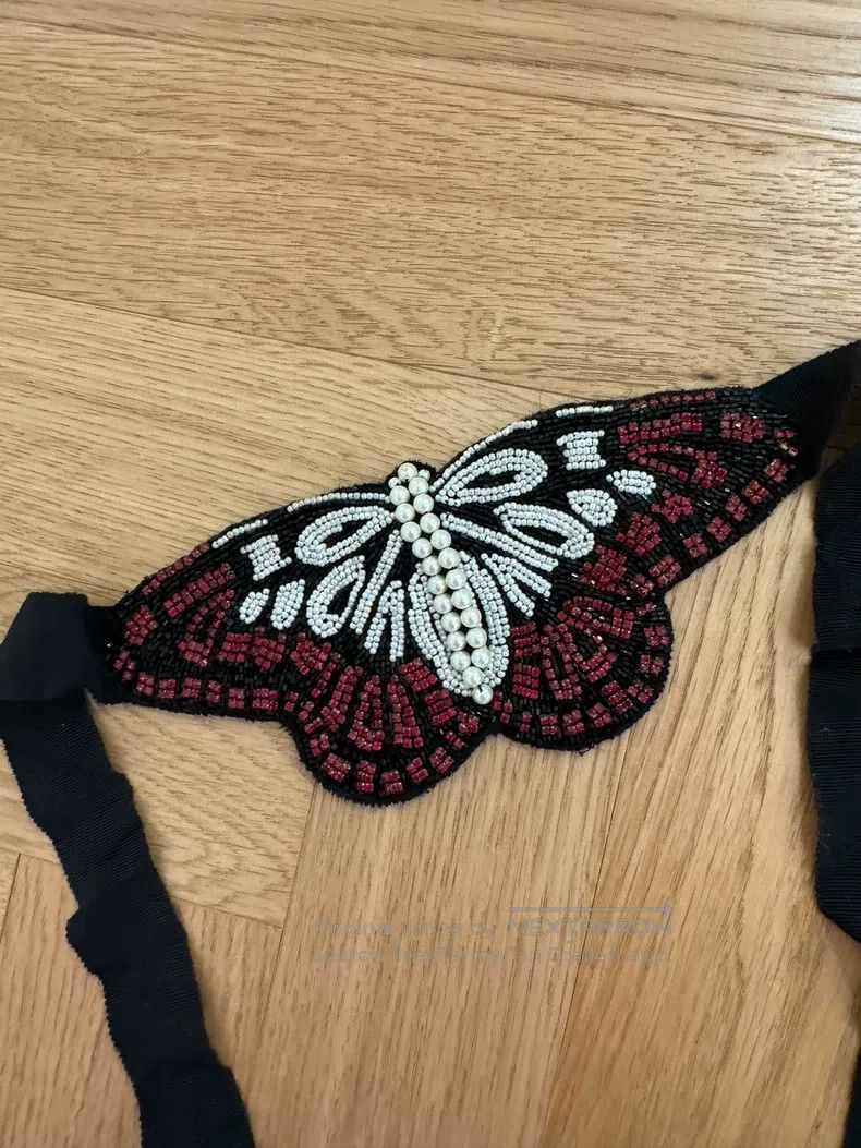 Dries Van Noten Dries Van Noten Heavy Embroidered Beaded Butterfly Necklac Size ONE SIZE - 2 Thumbnail