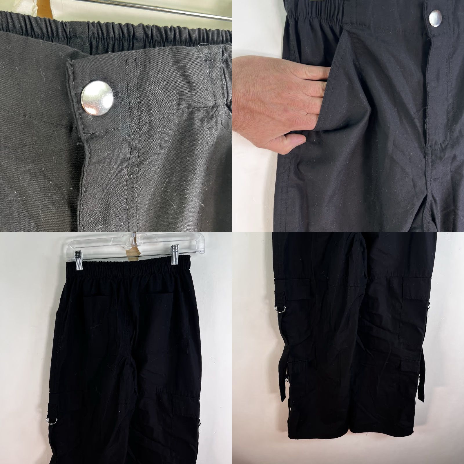 Vintage Envy Pants Cargo Wide-Leg Black M Womens Size 32" / US 10 / IT 46 - 8 Thumbnail
