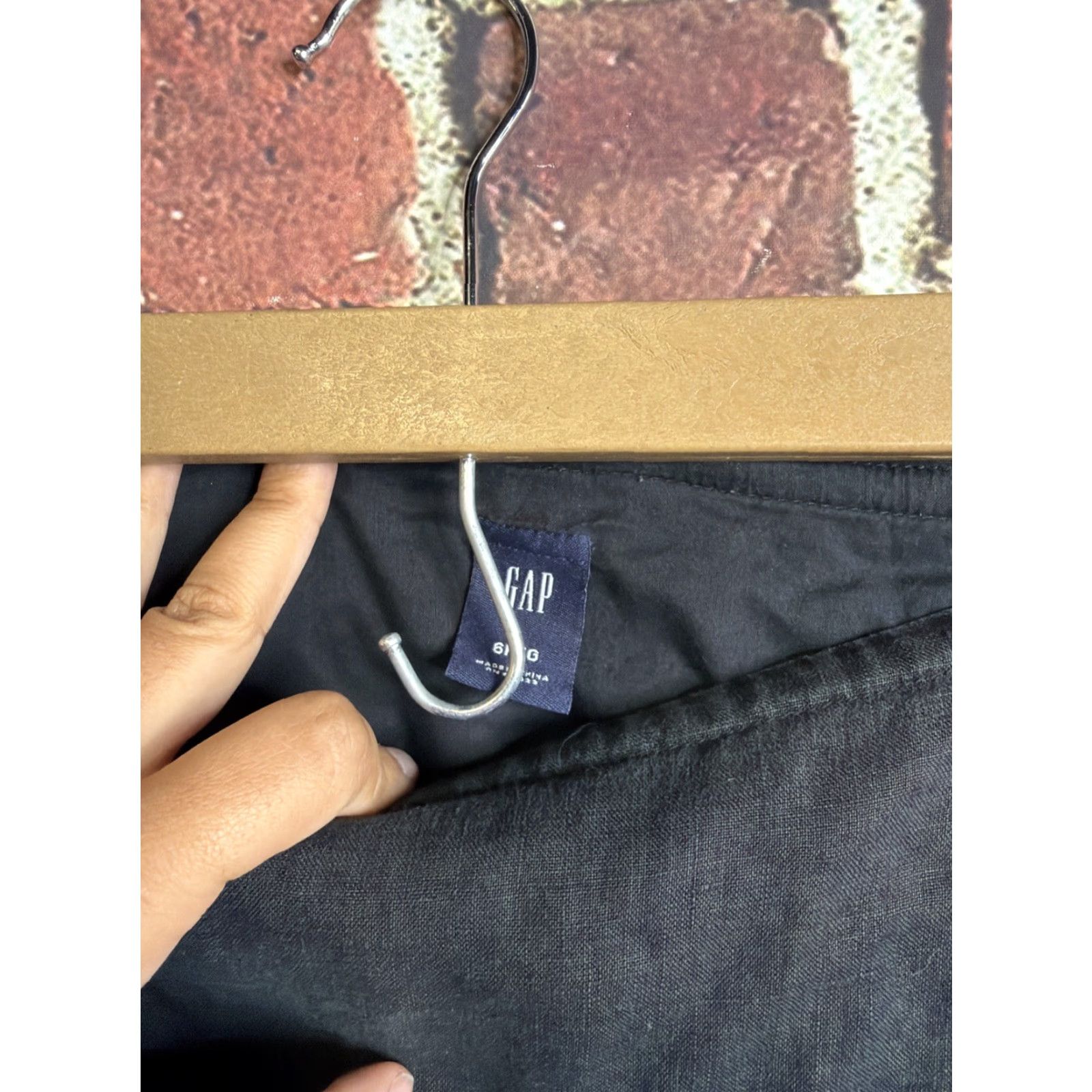 Gap VTG Gap Skirt Women Regular Size 6 Black Linen Wool A-Line Long Solid Size 28" / US 6 / IT 42 - 2 Thumbnail
