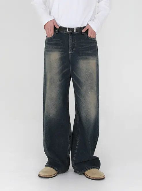 Japanese Brand × Jean Japanese style retro washed loose cleanfit straight jeans Size US 34 / EU 50 - 1 Thumbnail