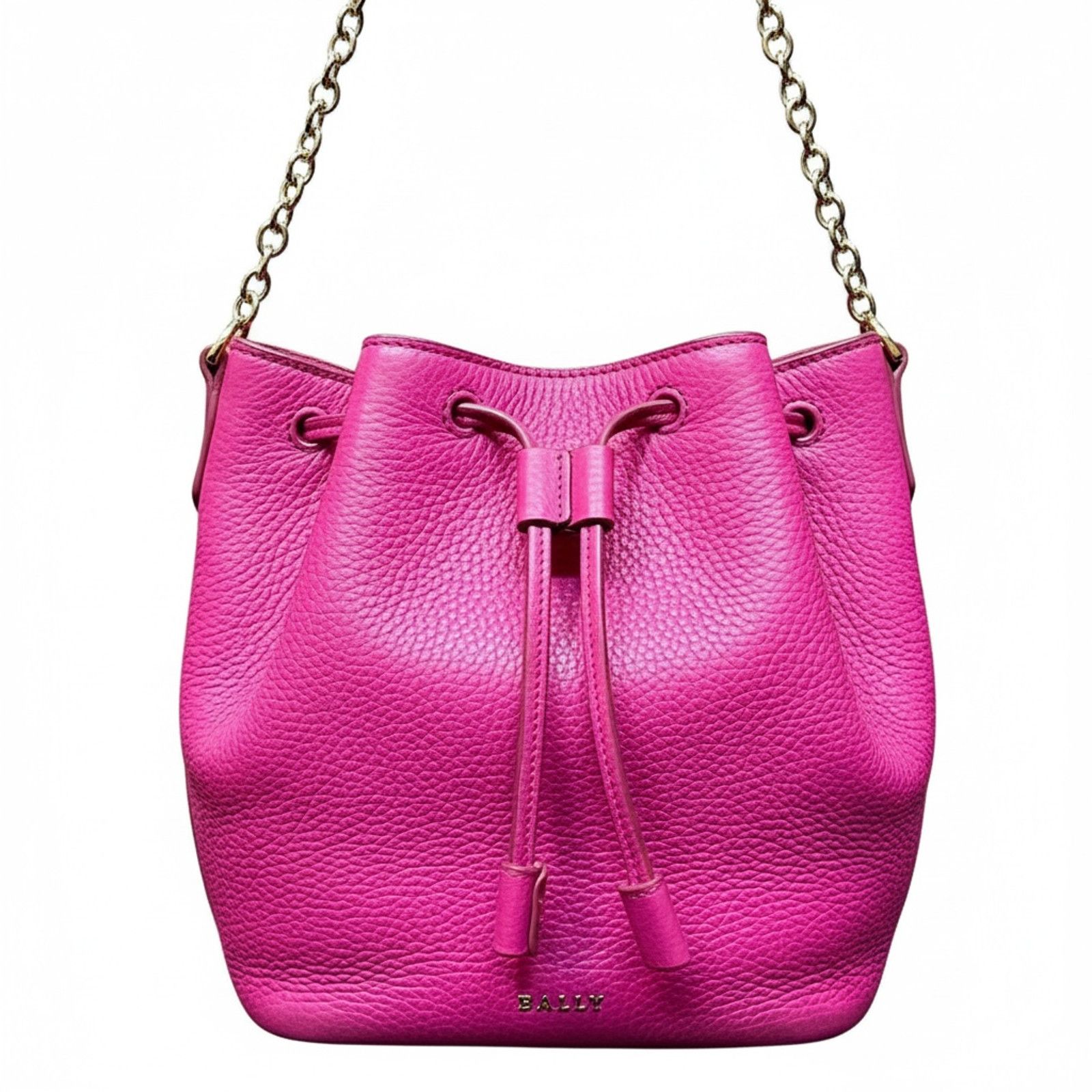 Bally Bally Top Handle Pink Pebbled Drawstring Bucket Bag $795 Size ONE SIZE - 1 Thumbnail