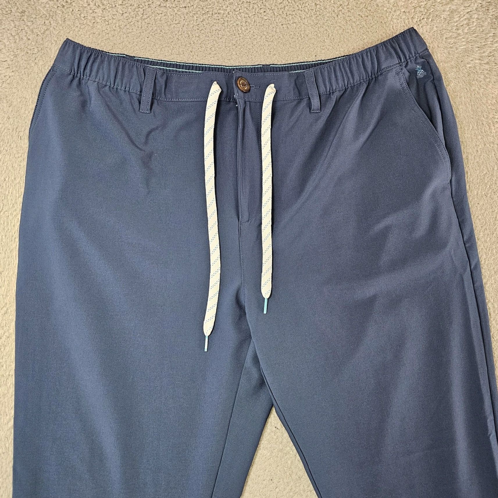 Chubbies Chubbies Pants Mens 2XL Blue Stretch Chino Elastic Drawstring Waist Casual Size US 39 - 2 Thumbnail