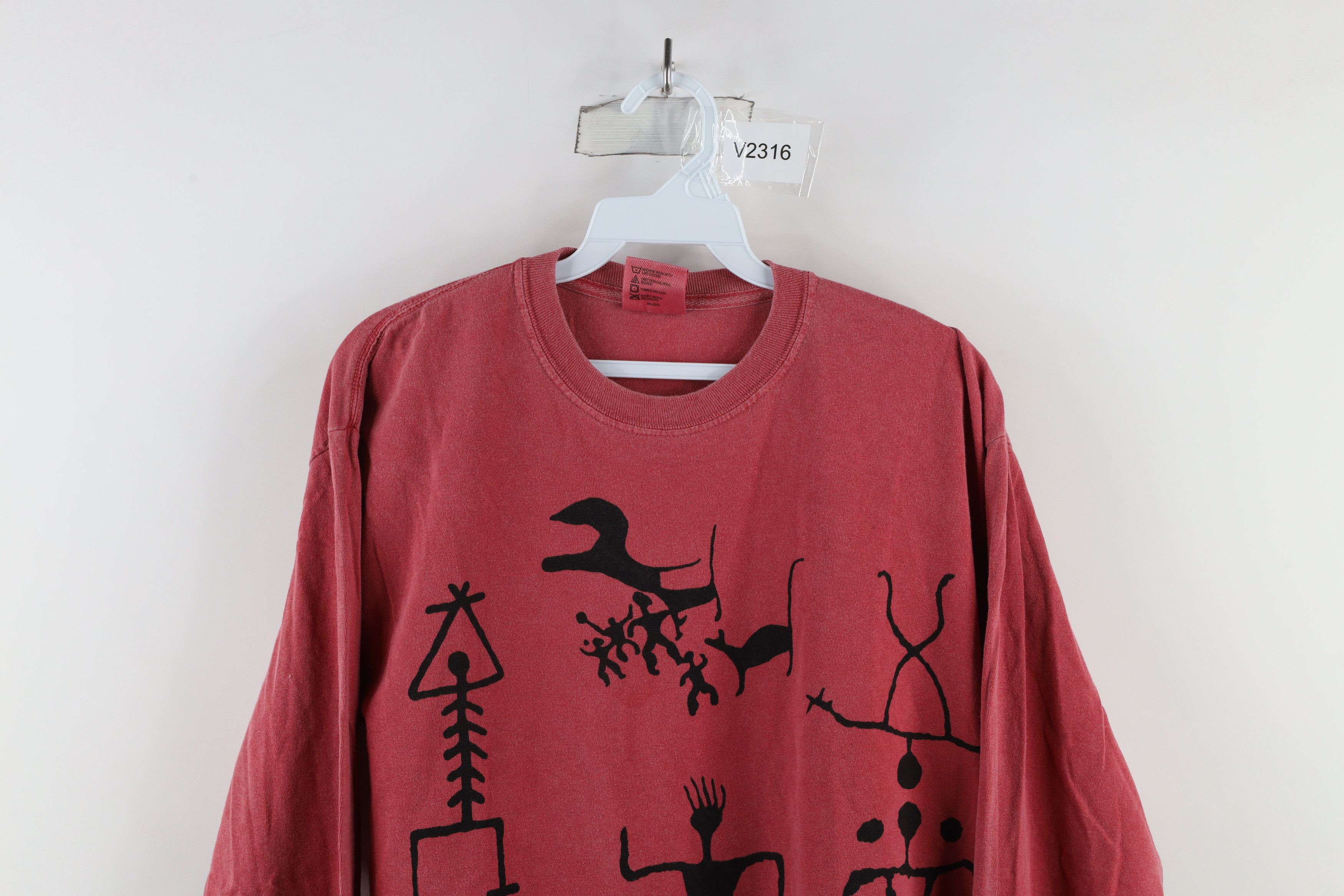 Vintage Vintage 90s Streetwear Rock Cave Art Long Sleeve T-Shirt Size US M / EU 48-50 / 2 - 2 Thumbnail