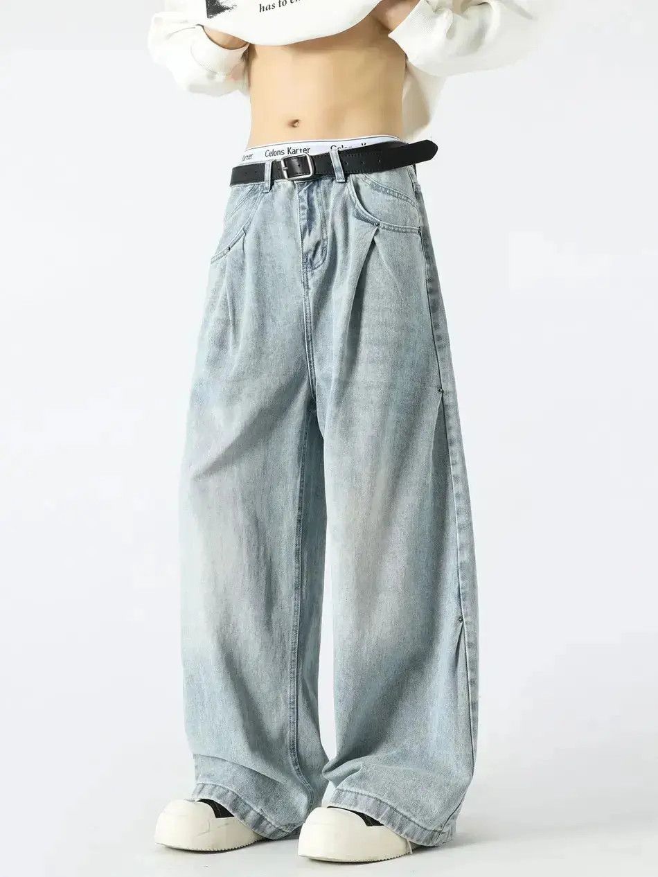 Japanese Brand Retro loose wide leg slightly flared jeans Size US 32 / EU 48 - 5 Thumbnail