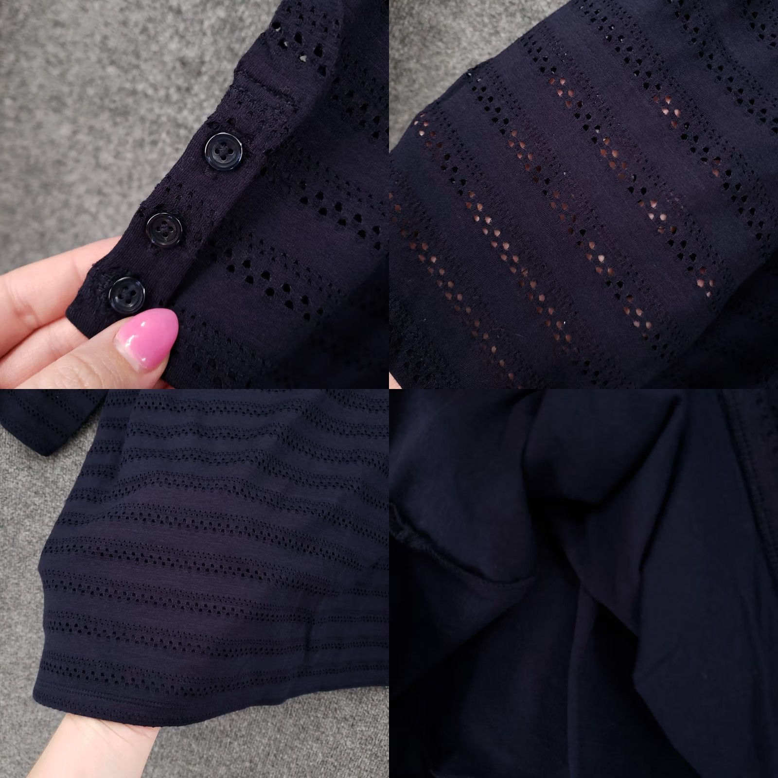 Talbots Talbots Blouse Shirt Womens 3X Blue Eyelet 3/4 Sleeve Pullover Casual Stretch Cotton Blend Spandex Size XXL / US 16-18 / IT 52-54 - 9 Thumbnail