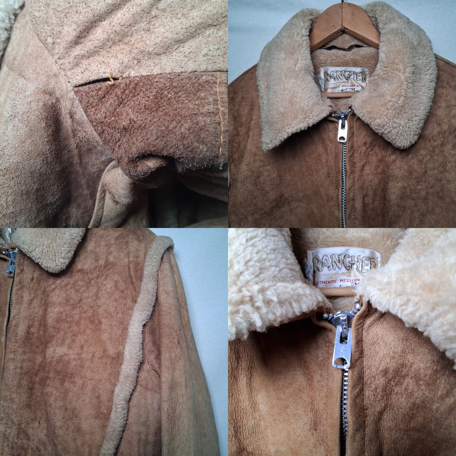 Schott VINTAGE Schott Rancher Jacket Men 42 Suede Leather Sherpa Lined Western READ Jacket Size US XS / EU 42 / 0 - 10 Thumbnail
