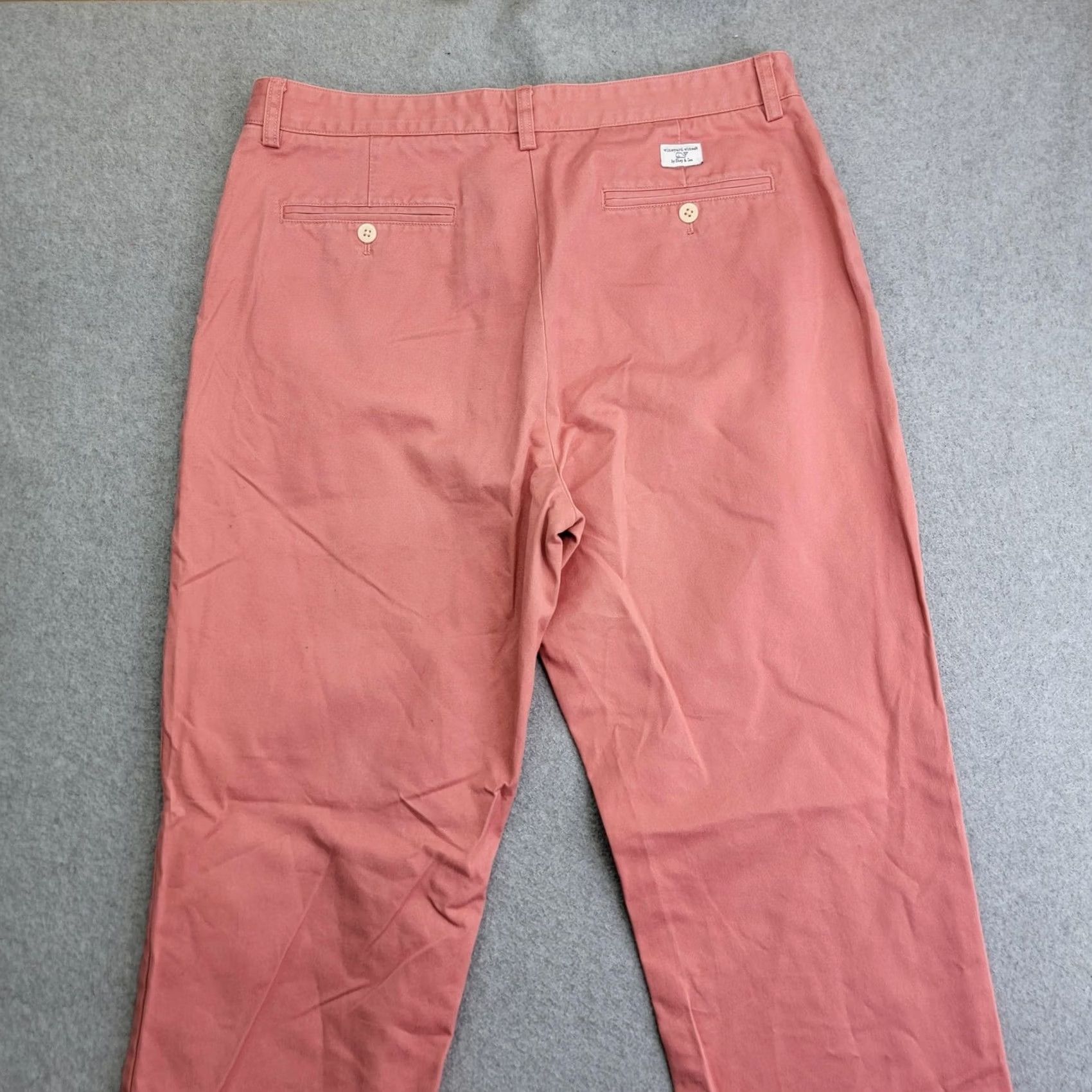 Vineyard Vines Vineyard Vines Club Pant Chino Pants Mens 36x34 Salmon Pink Flat Front Casual Business Straight Leg Cotton 36 Waist 31 Inseam Mens Size US 36 / EU 52 - 4 Thumbnail