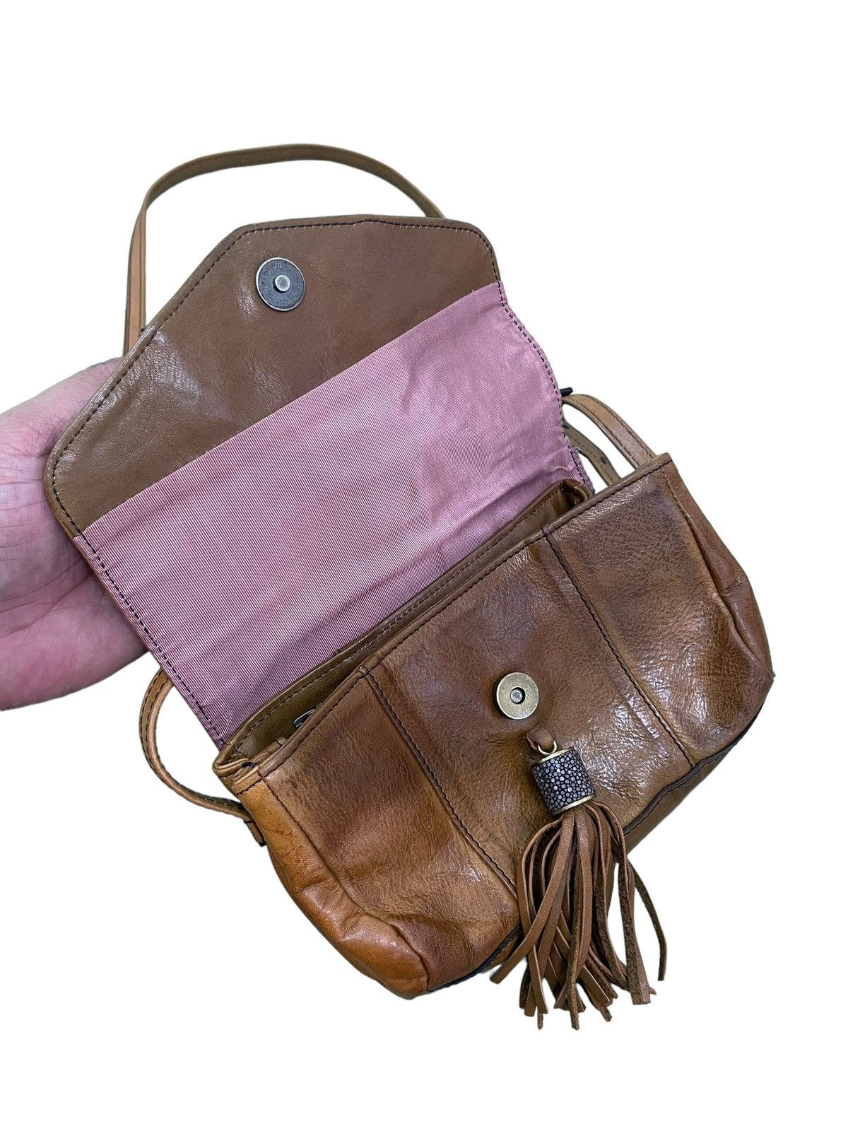 Leather Full Leather Vtg Moohip Sling Bag Cross Body 2🟩 Size ONE SIZE - 15 Thumbnail