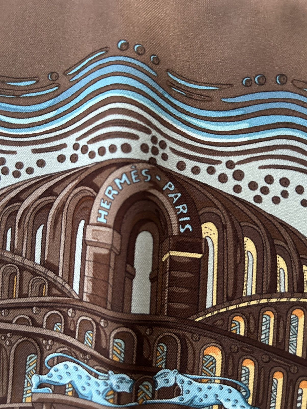 Hermes Hermès Silk 90x90 Archive 2001 Les Rivieres De Babel Scarf Size ONE SIZE - 12 Thumbnail