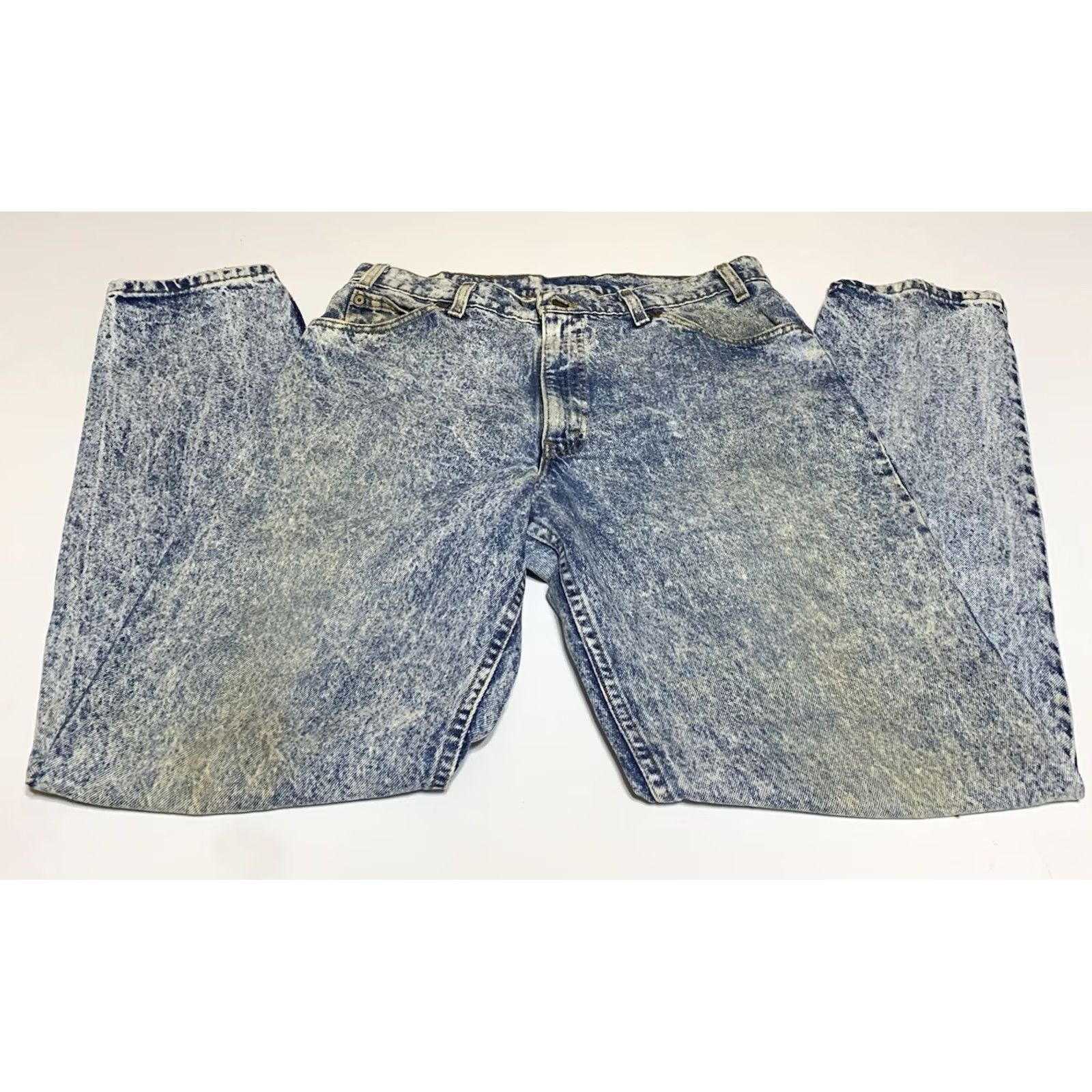 Levi's VINTAGE Levi's 550 Orange Tab Acid Wash Jeans 33x33 USA Made 1980s Denim Punk Mens Size US 33 - 2 Thumbnail