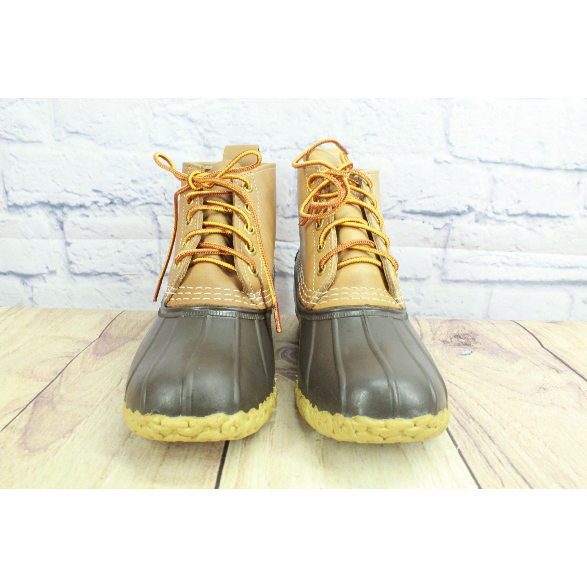 L.L. Bean LL Bean Brown Leather Lace Up Ankle Duck Boots Size US 6 / IT 36 - 4 Thumbnail