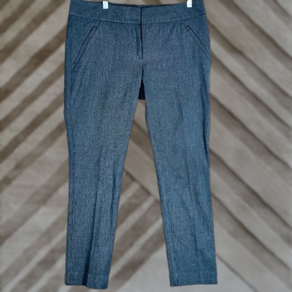 Ann Taylor VINTAGE Ann Taylor LOFT Womens Pants Black White Original Straight Stretch 10 Size 24" / US 00 / IT 34 - 1 Thumbnail