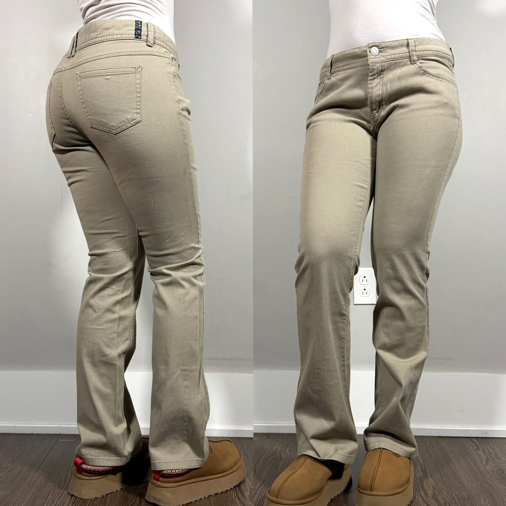 Southpole Southpole Pants Juniors 11 Beige Twill Y2K Bootcut Flare Straight Casual Khaki Workwear Size 32" / US 10 / IT 46 - 2 Thumbnail