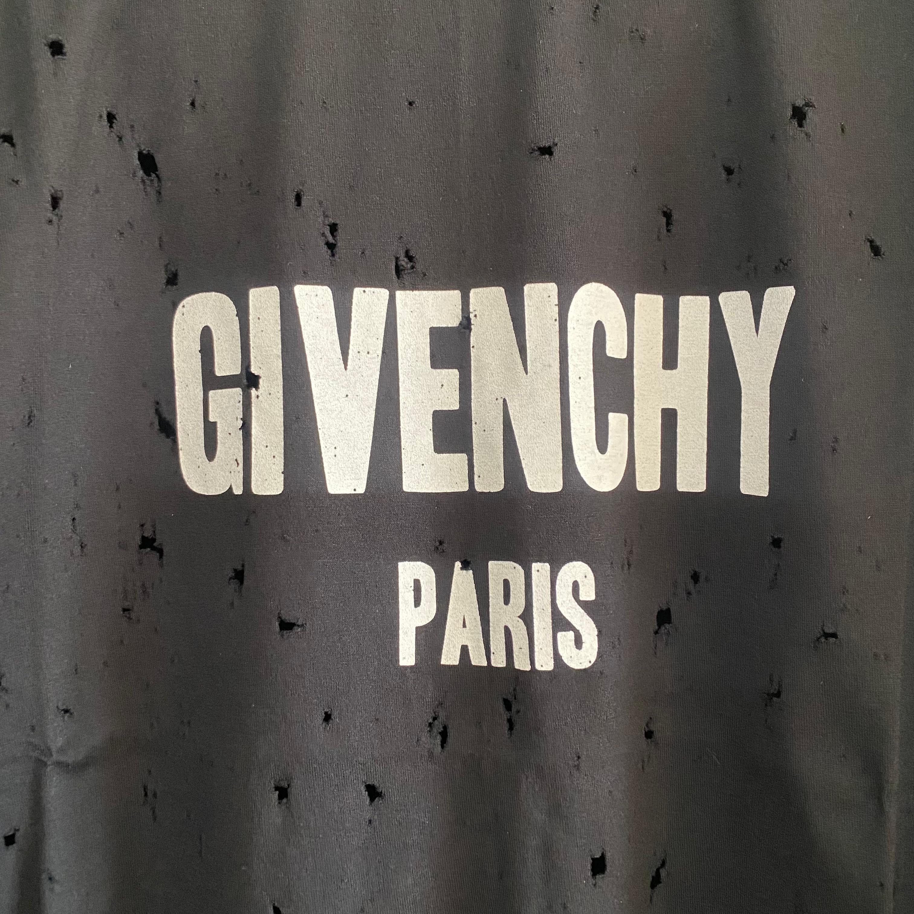 Givenchy Black Distressed Logo T-Shirt Size XS / US 0-2 / IT 36-38 - 5 Thumbnail