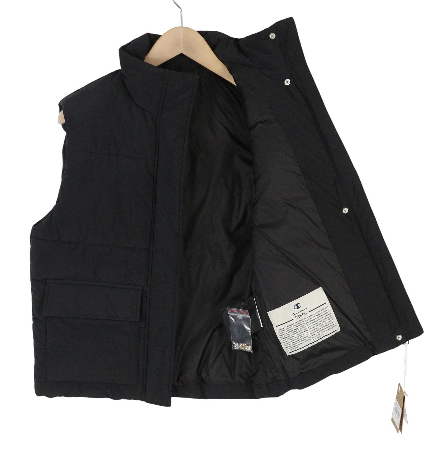 Champion XS Black Tech Fill Quilted High Neck Zip 88030 Size XS / US 0-2 / IT 36-38 - 2 Thumbnail