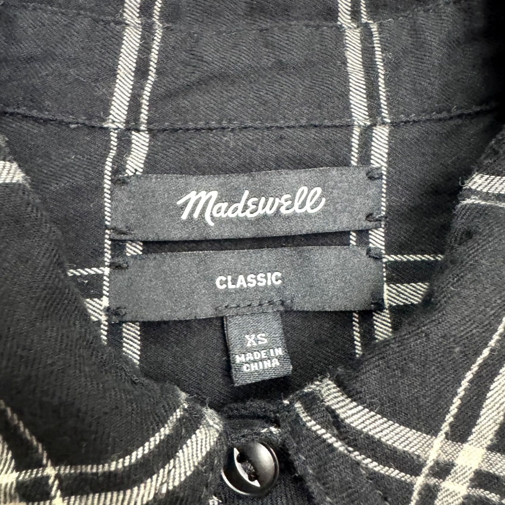 Madewell Madewell Shirt Mens XS Black White Plaid Button Down Long Sleeve Cotton Flannel Casual Size XS / US 0-2 / IT 36-38 - 5 Thumbnail