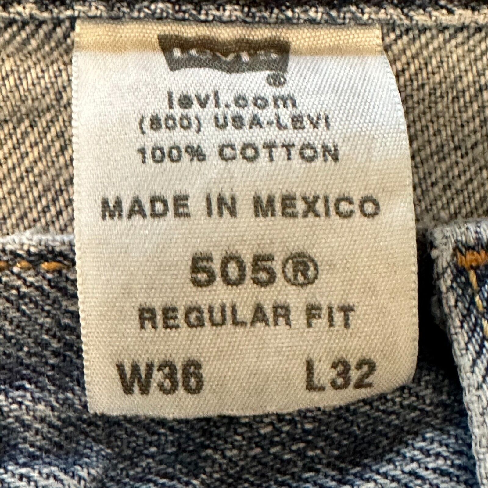 Levi's Levis 505 Straight Leg 36x32 Blue Jeans Mild Distress 90sVTG Size US 36 / EU 52 - 4 Thumbnail