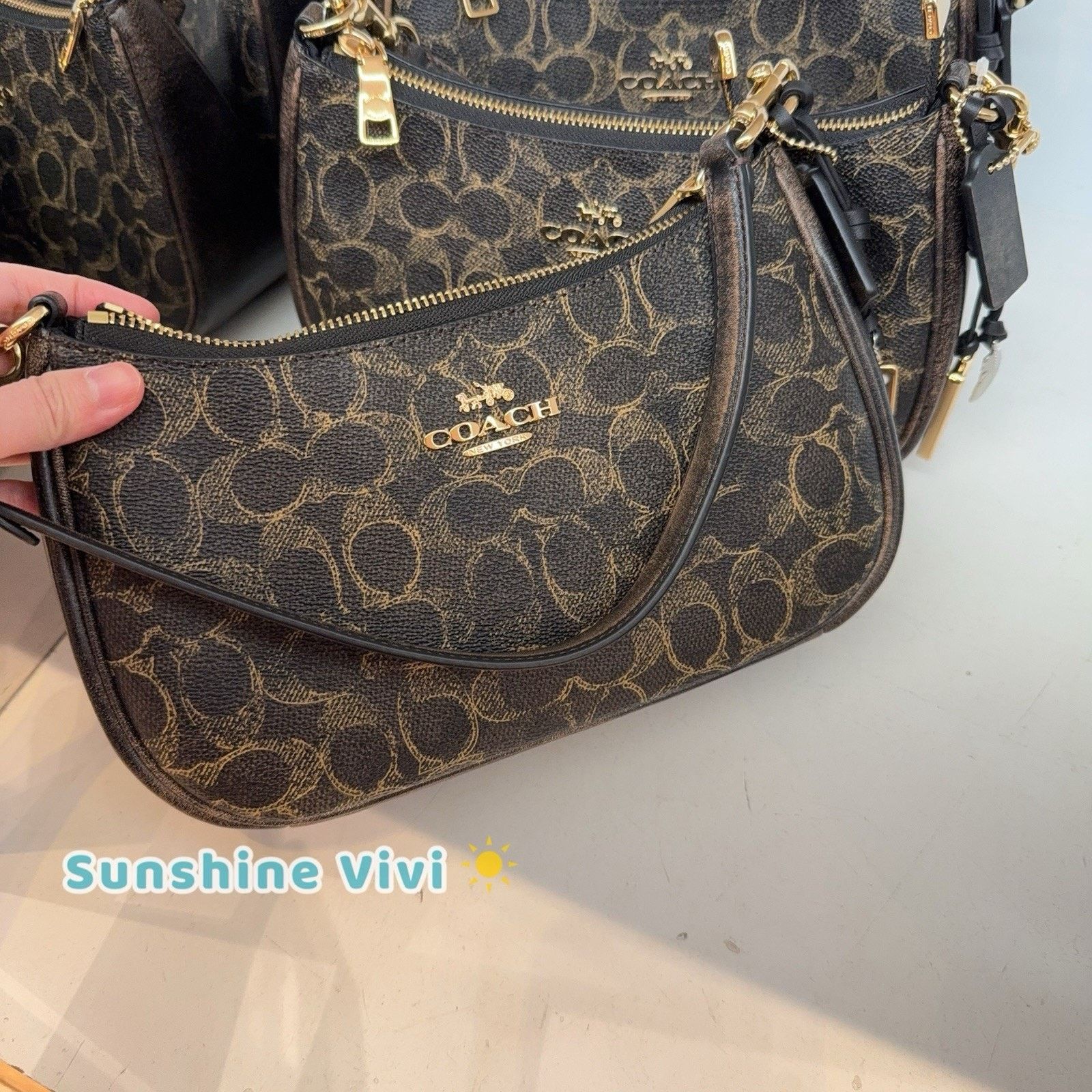 Coach NWT Coach Teri Shoulder Bag Loved Charms CDY18 Gold/Brown Size ONE SIZE - 5 Thumbnail
