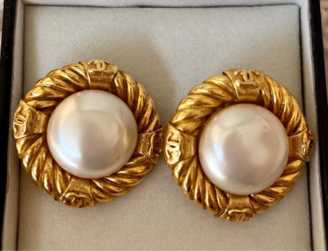 image of Chanel Vintage Gold Earrings, Women's