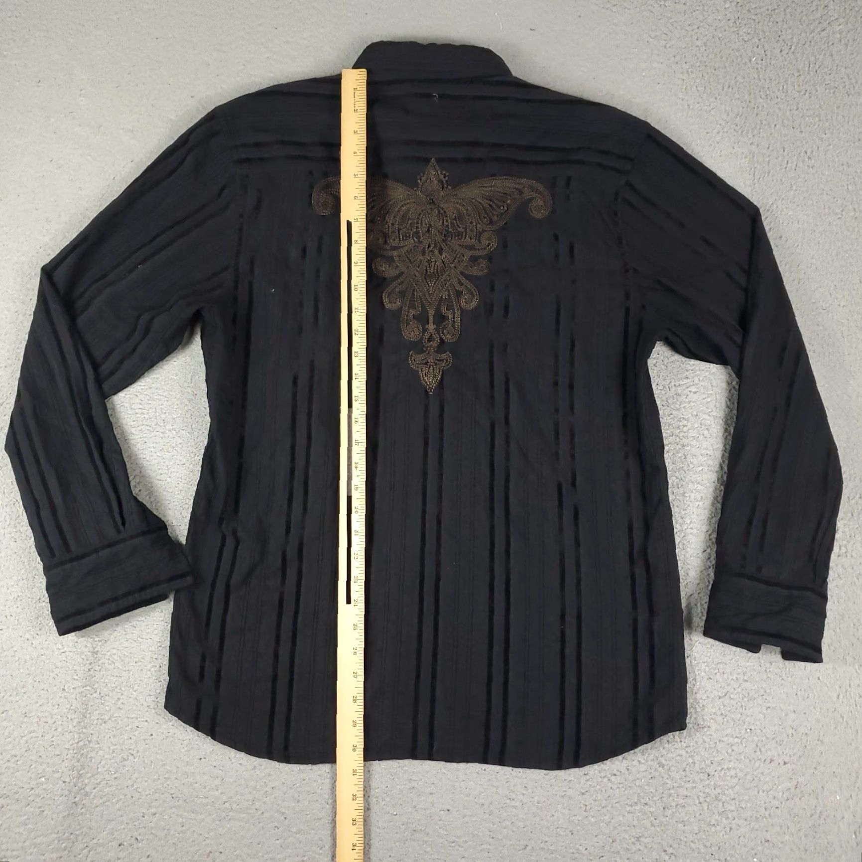 Roar Roar Shirt Mens XL Black Striped Button-Up Long Sleeve Casual Business Formal Workwear Shirt Size US XL / EU 56 / 4 - 6 Thumbnail