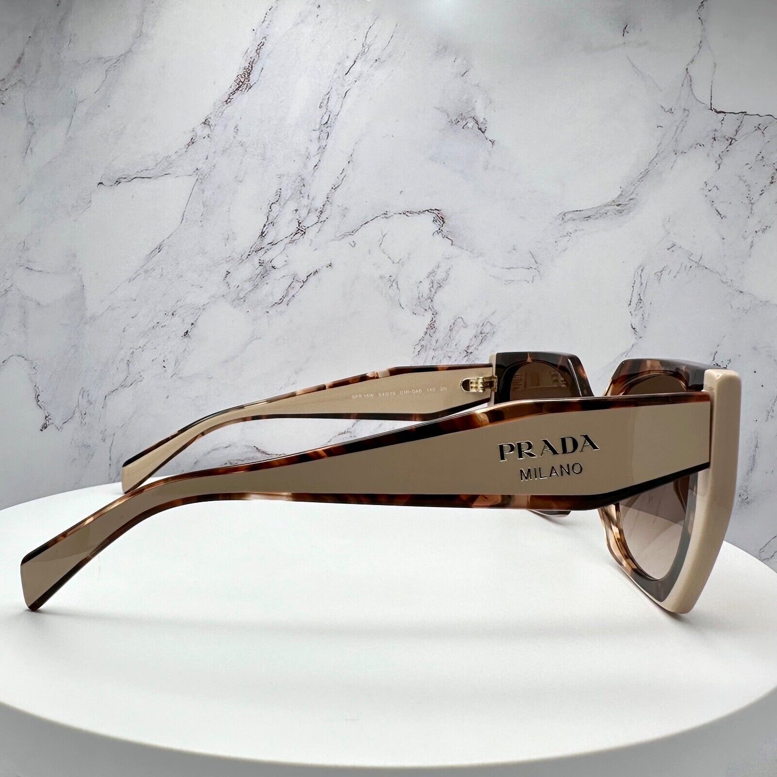 Prada New PRADA Sunglasses Symbole Logo Brown Beige Tortoise Gold Size ONE SIZE - 2 Thumbnail