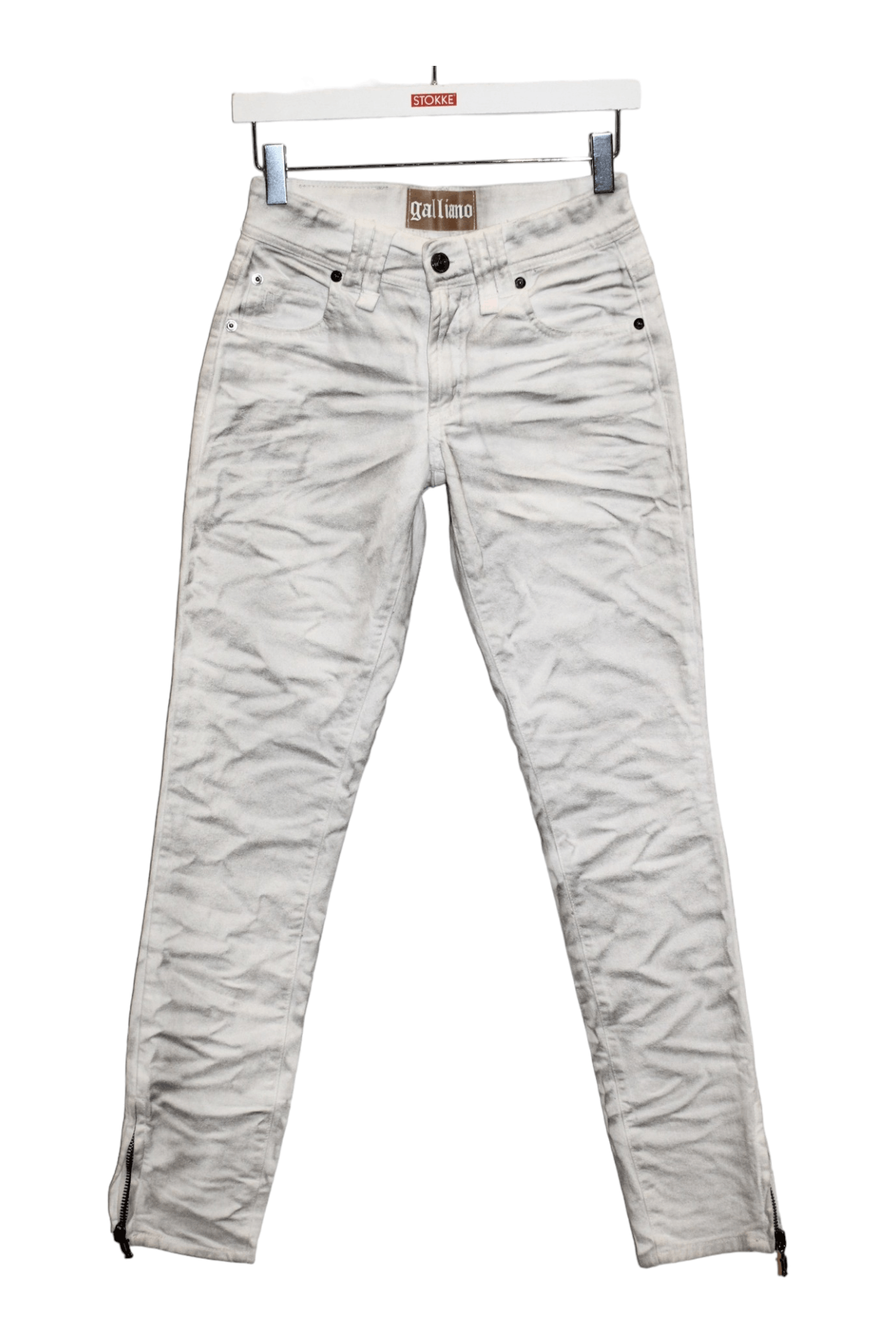 John Galliano Garment Dyed Skinny Zipper Smoke Jeans