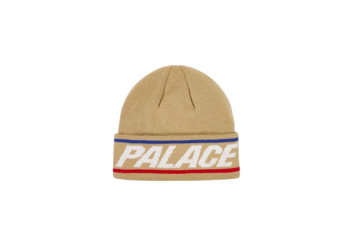 Palace Palace BASICALLY A BEANIE STONE Logo hat cap Size ONE SIZE - 1 Thumbnail