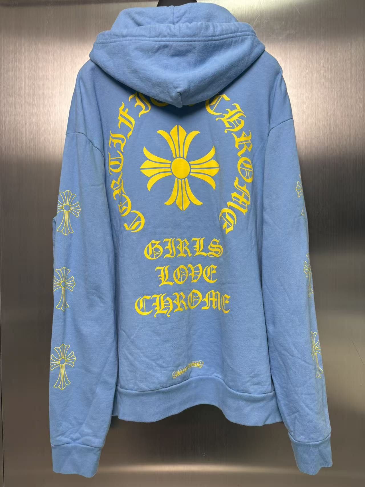 Chrome Hearts X Drake Girls Love Chrome Baby blue Hoodie