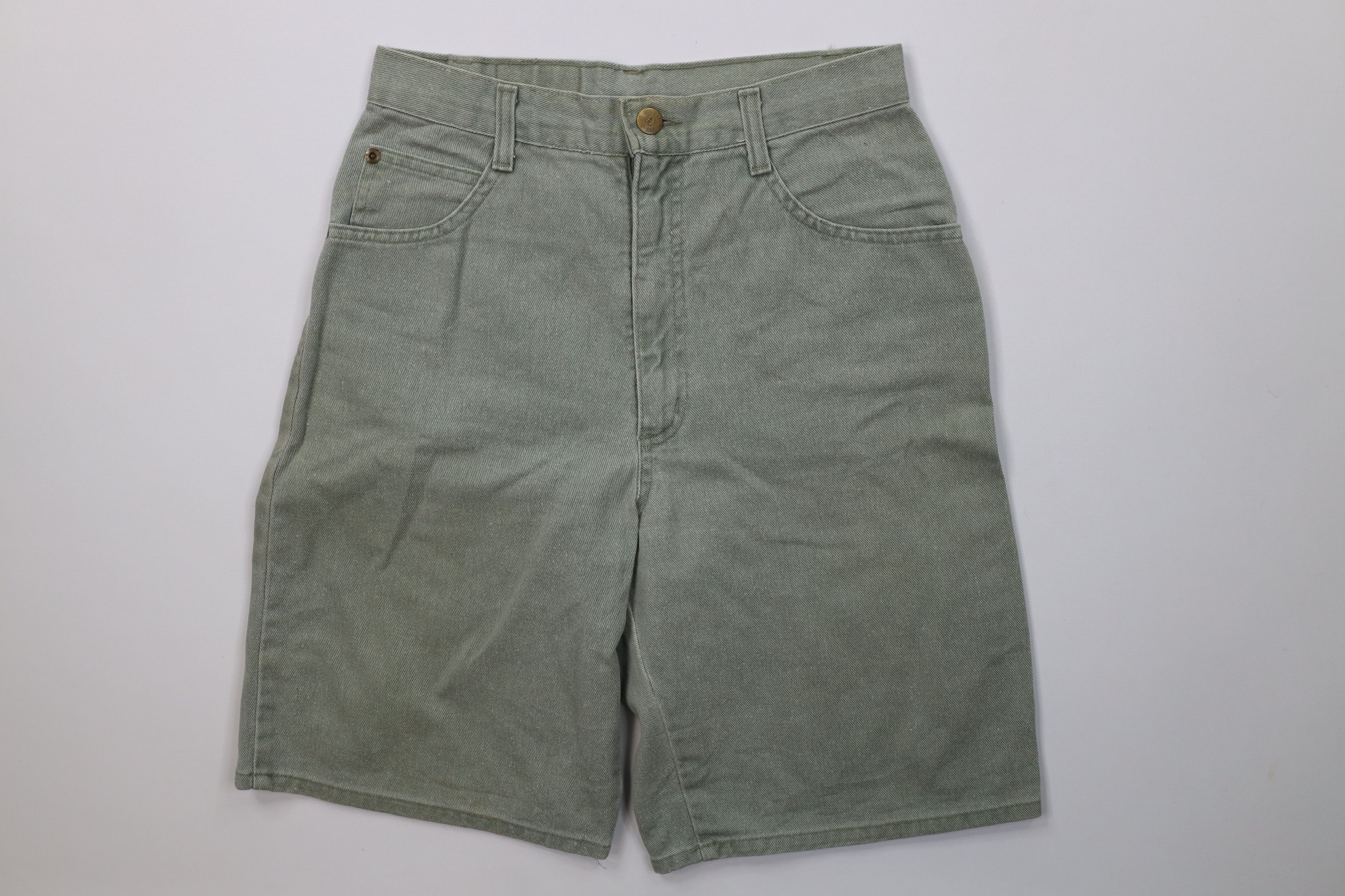 Vintage Vintage 90s Streetwear Fit Denim Jean Shorts Green USA Size 28" / US 6 / IT 42 - 1 Thumbnail